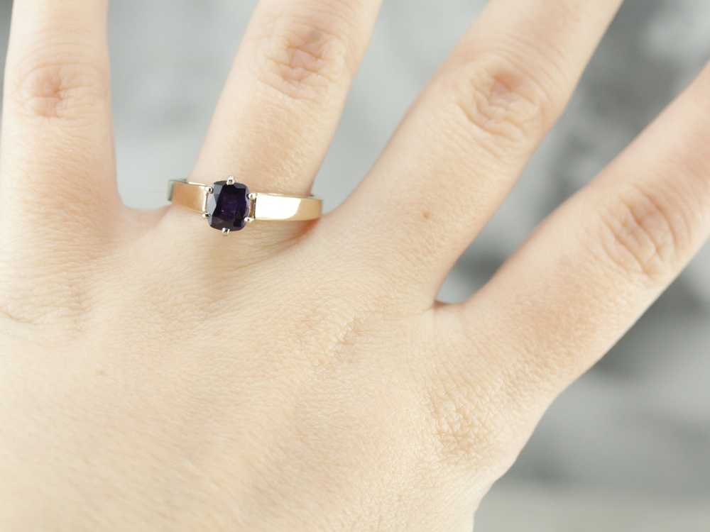 Purple Sapphire Solitaire Engagment Ring - image 4