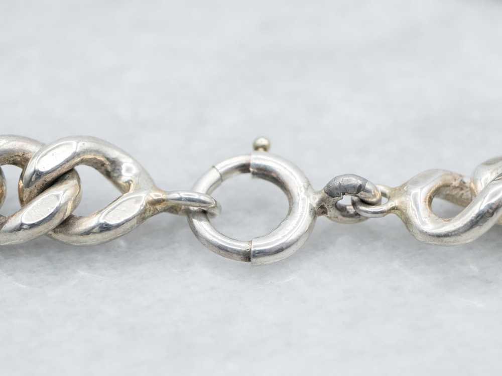 Sterling Silver Curb Link Chain Bracelet - image 2