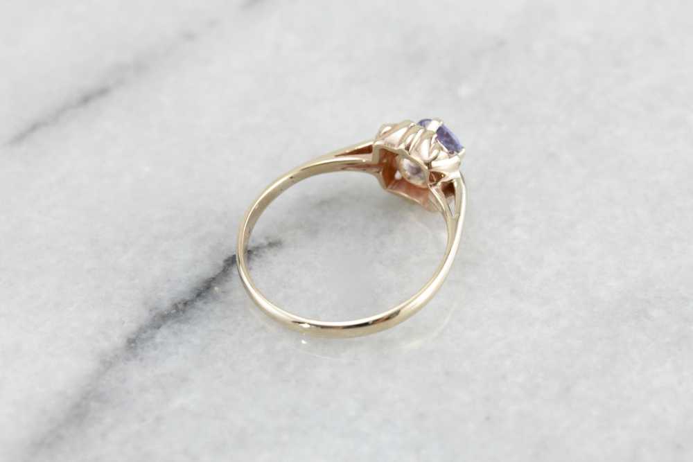 Retro Era Tanzanite Solitaire Ring, Victorian Rev… - image 3