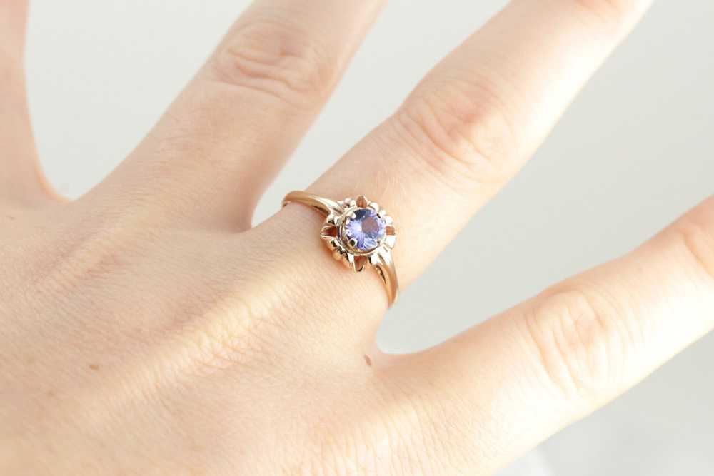 Retro Era Tanzanite Solitaire Ring, Victorian Rev… - image 5