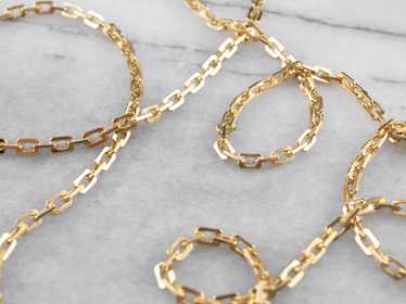 Bold Yellow Gold Rectangle Link Chain - image 1