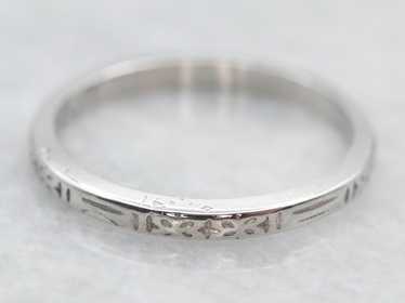 Antique Forget-Me-Not Platinum Band - image 1