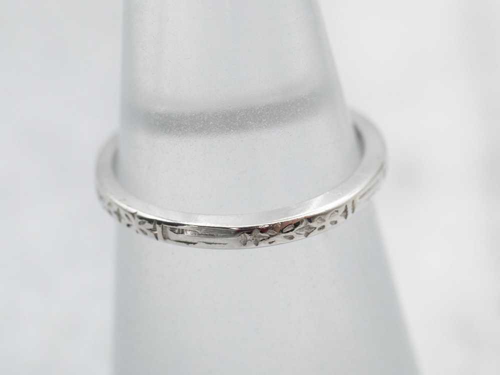 Antique Forget-Me-Not Platinum Band - image 3