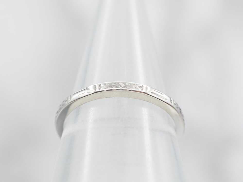 Antique Forget-Me-Not Platinum Band - image 4