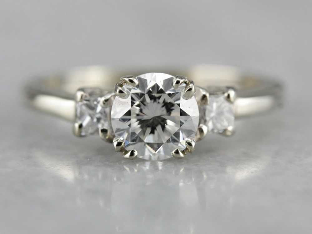 Vintage Three Stone Diamond Engagement Ring - image 1