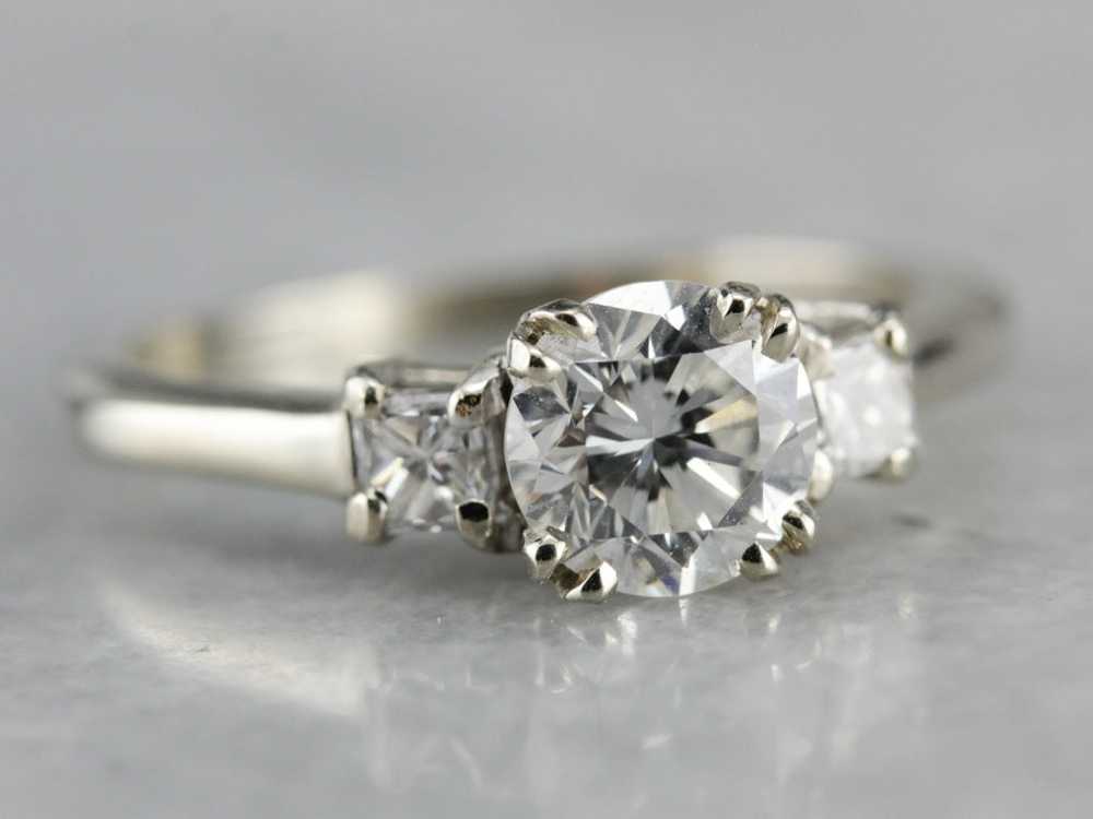 Vintage Three Stone Diamond Engagement Ring - image 2