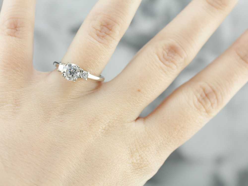 Vintage Three Stone Diamond Engagement Ring - image 4