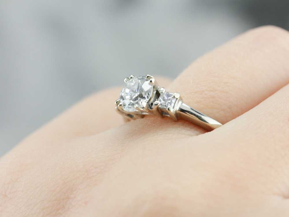 Vintage Three Stone Diamond Engagement Ring - image 5