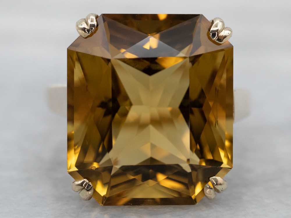 Fantastic Vintage Smokey Quartz Cocktail Ring - image 1