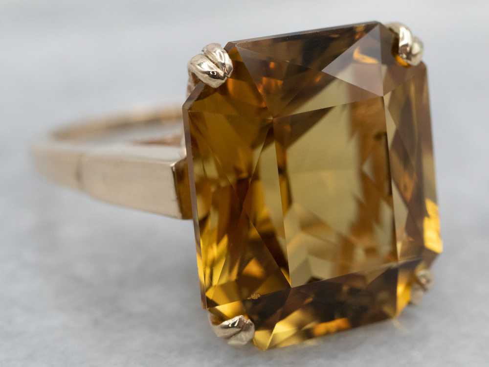 Fantastic Vintage Smokey Quartz Cocktail Ring - image 2