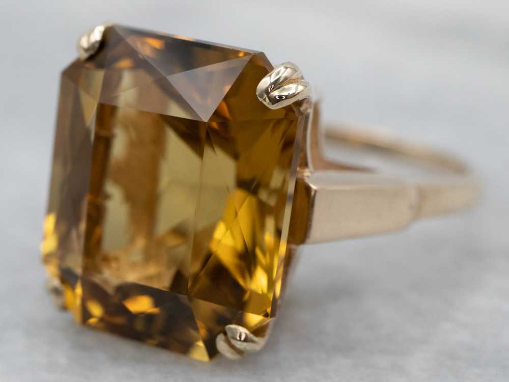 Fantastic Vintage Smokey Quartz Cocktail Ring - image 3