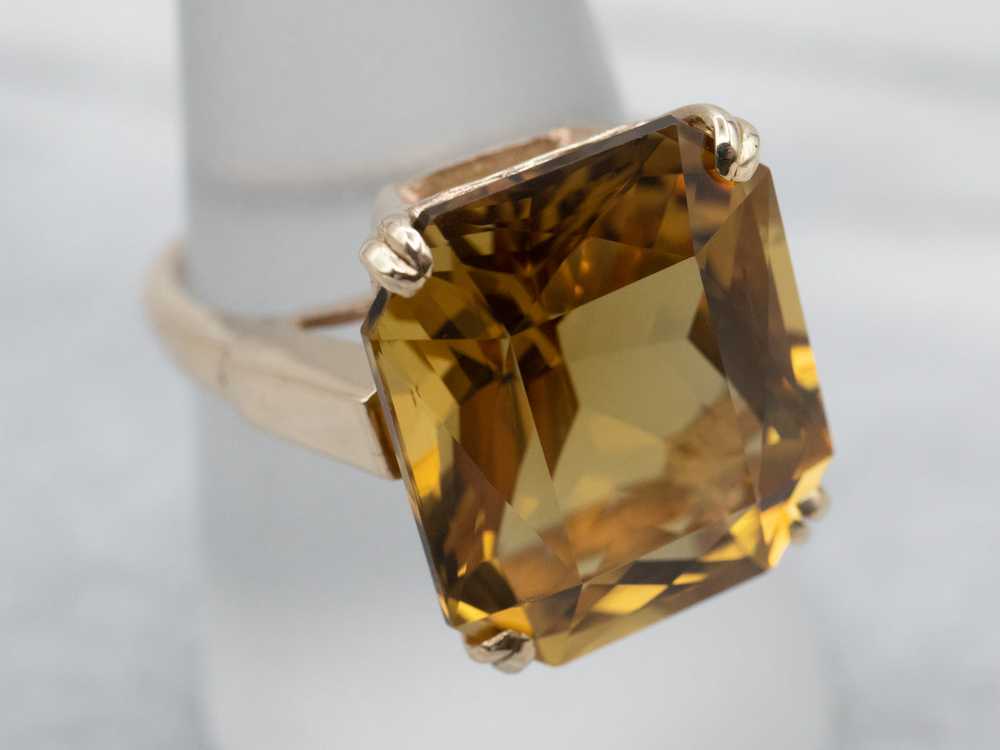 Fantastic Vintage Smokey Quartz Cocktail Ring - image 7