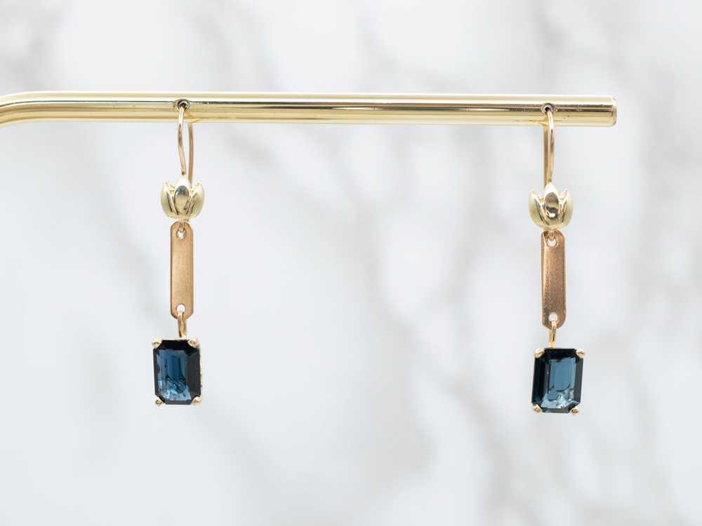 Botanical Blue Sapphire Drop Earrings - image 5