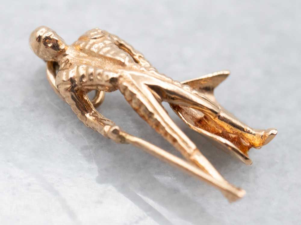 Vintage Gold Matador Charm Pendant - image 1