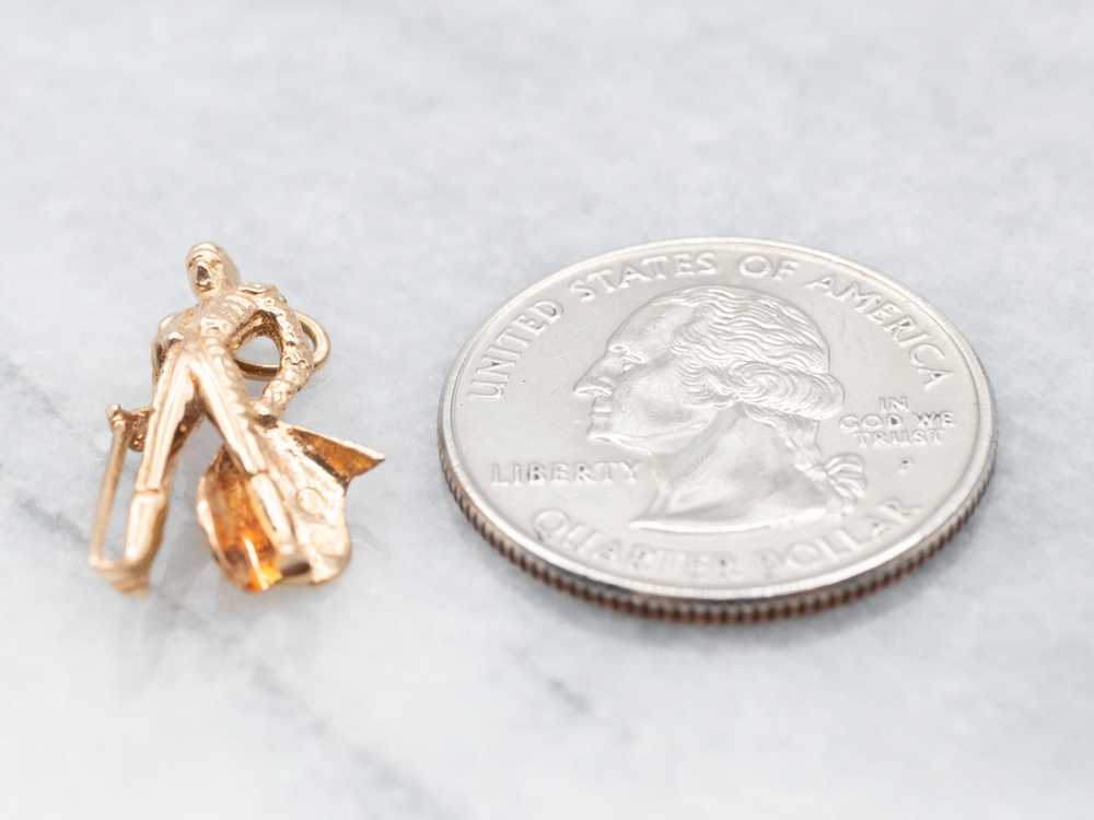 Vintage Gold Matador Charm Pendant - image 2