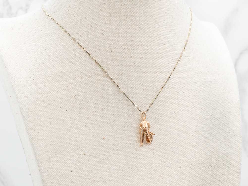 Vintage Gold Matador Charm Pendant - image 3