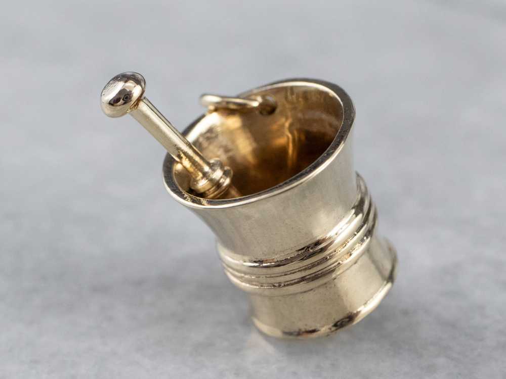 14K Gold Mortar and Pestle Charm - image 1