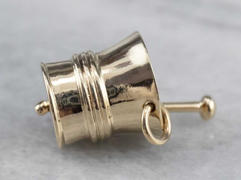 14K Gold Mortar and Pestle Charm - image 2