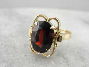 Vintage Pyrope Garnet Statement Ring in Yellow Go… - image 1