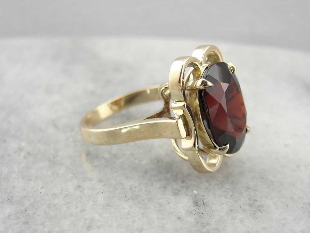 Vintage Pyrope Garnet Statement Ring in Yellow Go… - image 2