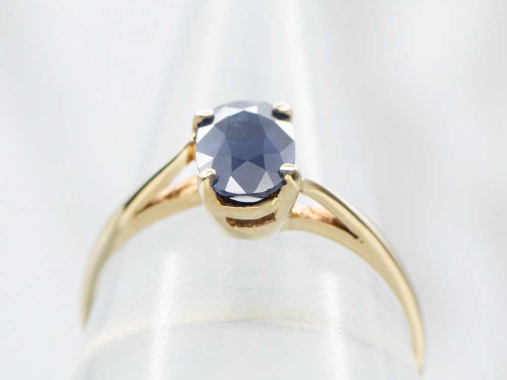 Dainty Blue Sapphire Solitaire Bypass Ring - image 4