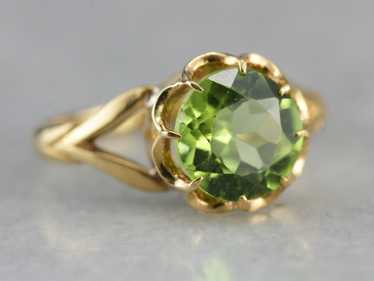 Vintage Peridot Solitaire Ring - image 1