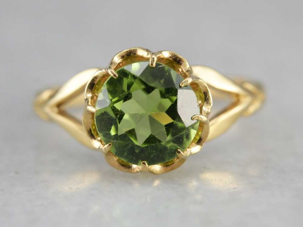 Vintage Peridot Solitaire Ring - image 2