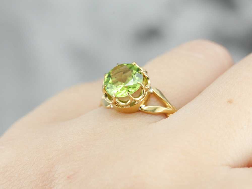 Vintage Peridot Solitaire Ring - image 5