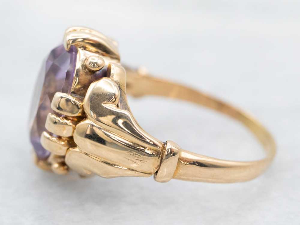 Pretty Vintage Amethyst Solitaire Ring - image 2