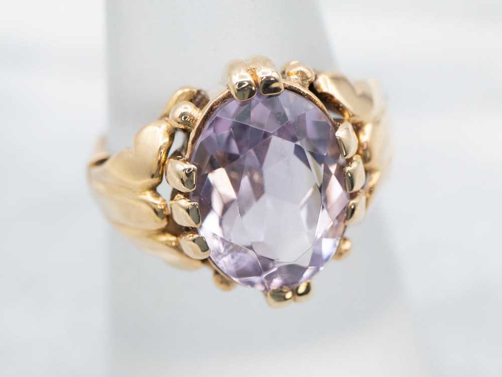 Pretty Vintage Amethyst Solitaire Ring - image 3