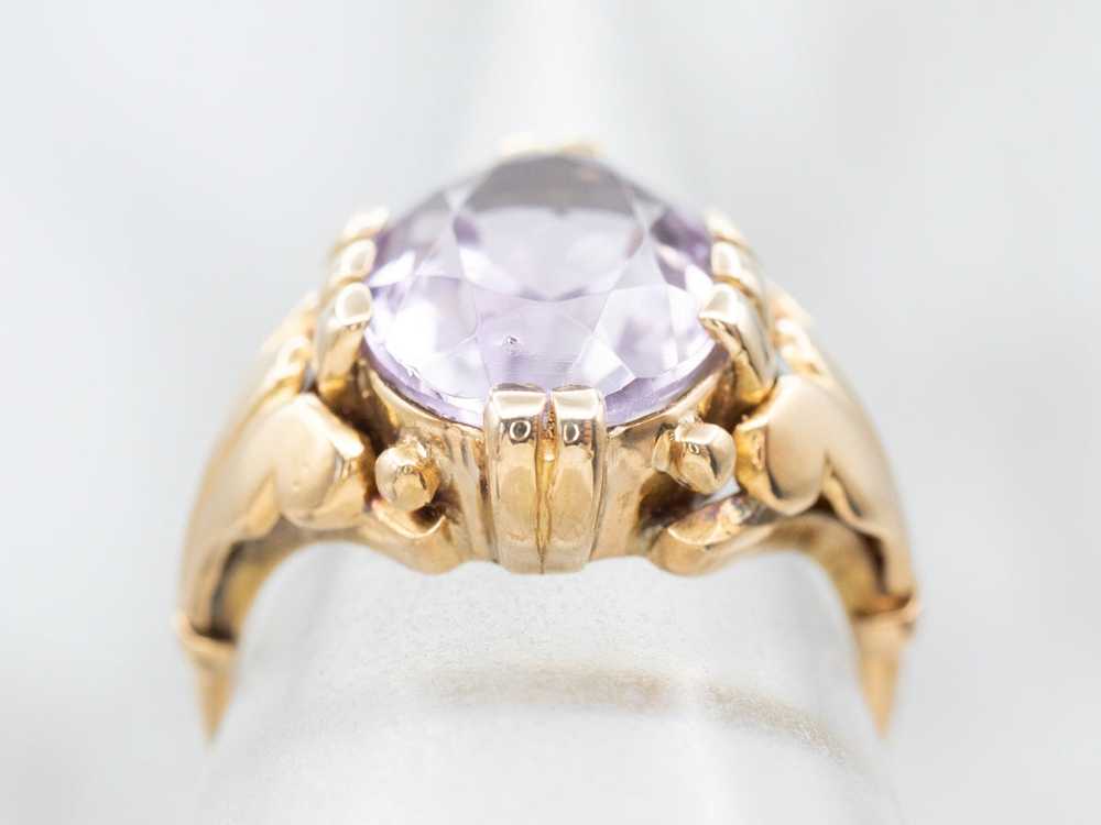 Pretty Vintage Amethyst Solitaire Ring - image 4