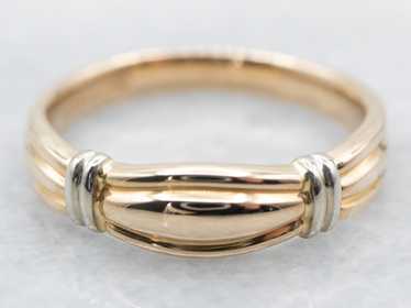 Cinched Vintage Two Tone Gold Band - image 1