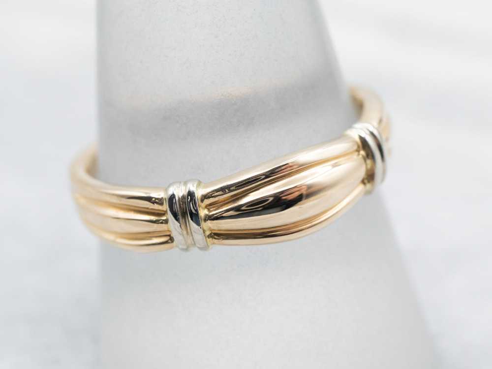 Cinched Vintage Two Tone Gold Band - image 3