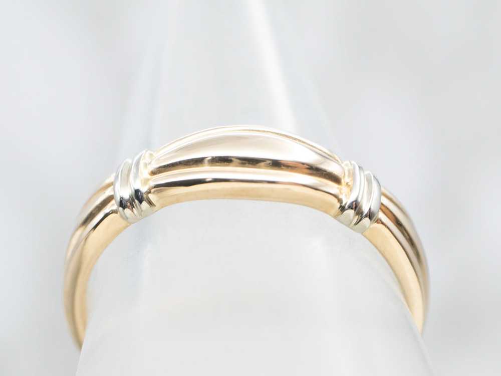 Cinched Vintage Two Tone Gold Band - image 4