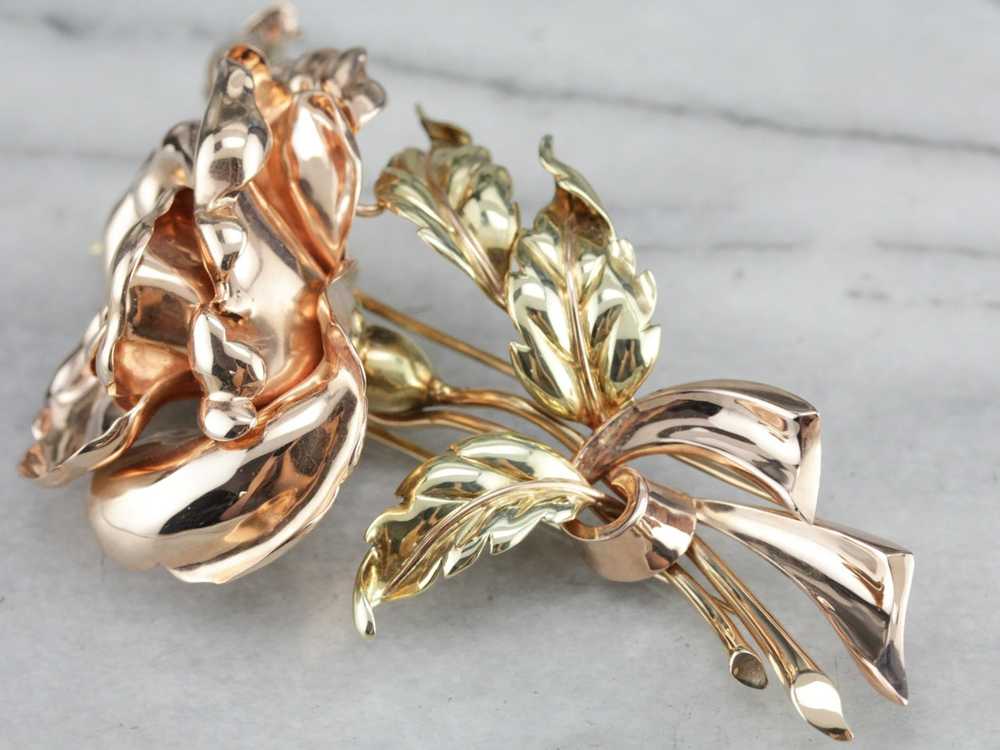 Vintage Tiffany & Co. Rose Brooch - image 3