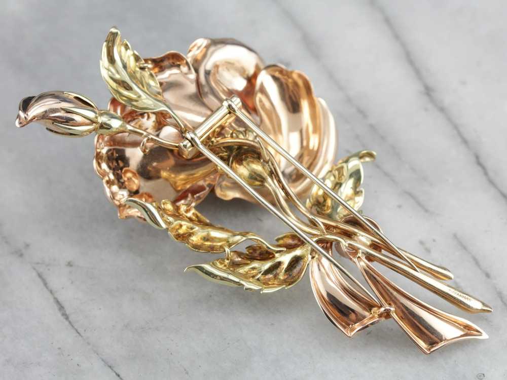 Vintage Tiffany & Co. Rose Brooch - image 4