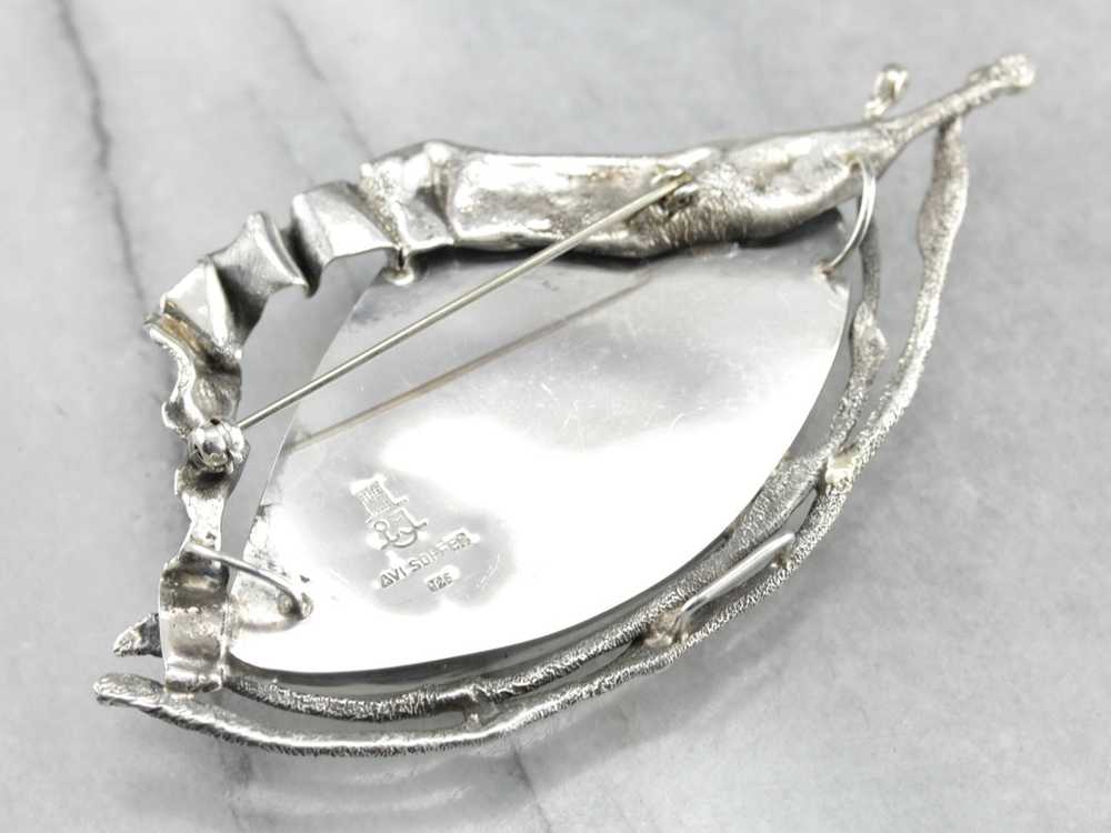 Avi Soffer Glass Sterling Silver Brooch or Pendant - image 2