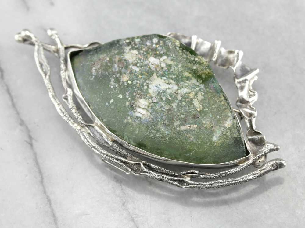 Avi Soffer Glass Sterling Silver Brooch or Pendant - image 3