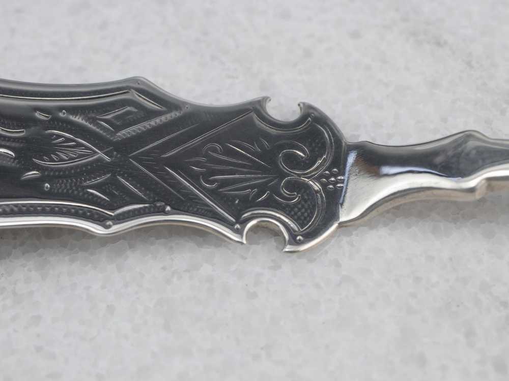 Antique Coin Silver Butter Knife - image 5