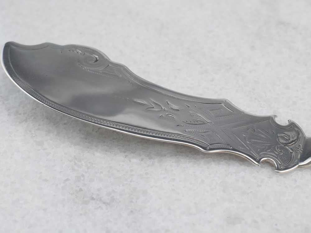 Antique Coin Silver Butter Knife - image 6