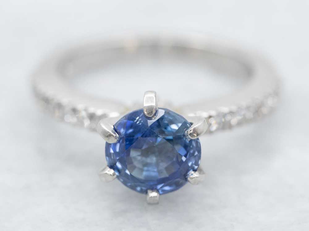 Gorgeous Platinum Sapphire and Diamond Ring - image 1