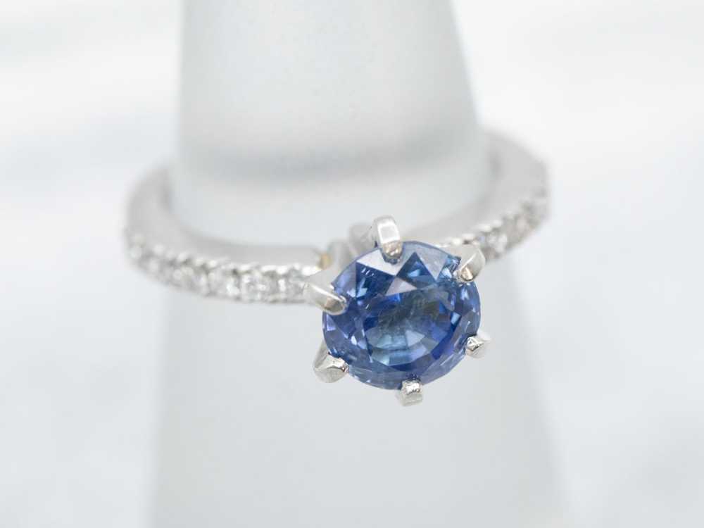 Gorgeous Platinum Sapphire and Diamond Ring - image 3