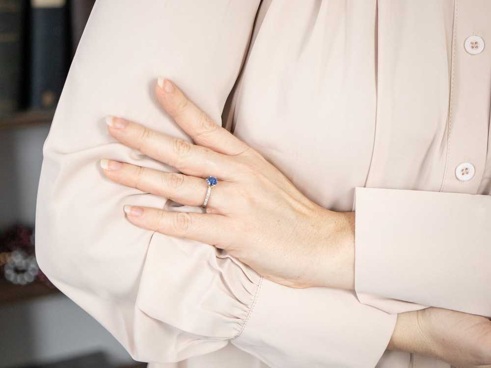 Gorgeous Platinum Sapphire and Diamond Ring - image 5