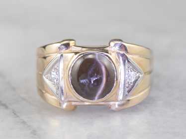 Men's Cat's Eye Sillimanite Statement Ring - image 1