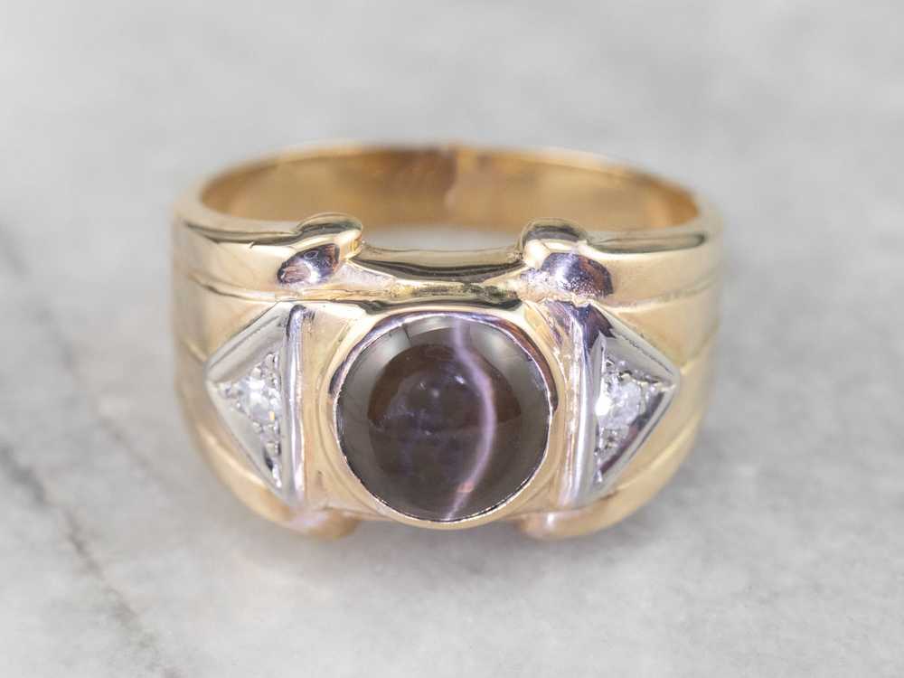 Men's Cat's Eye Sillimanite Statement Ring - image 4