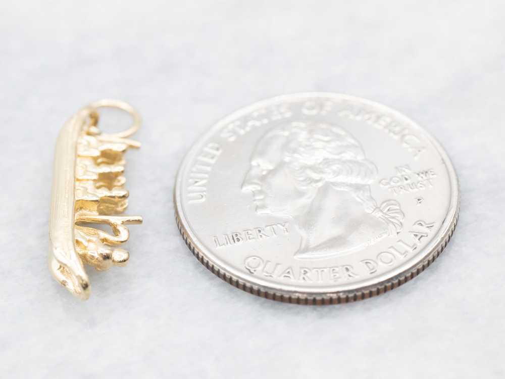 Vintage Gold Swan Boat Charm - image 2