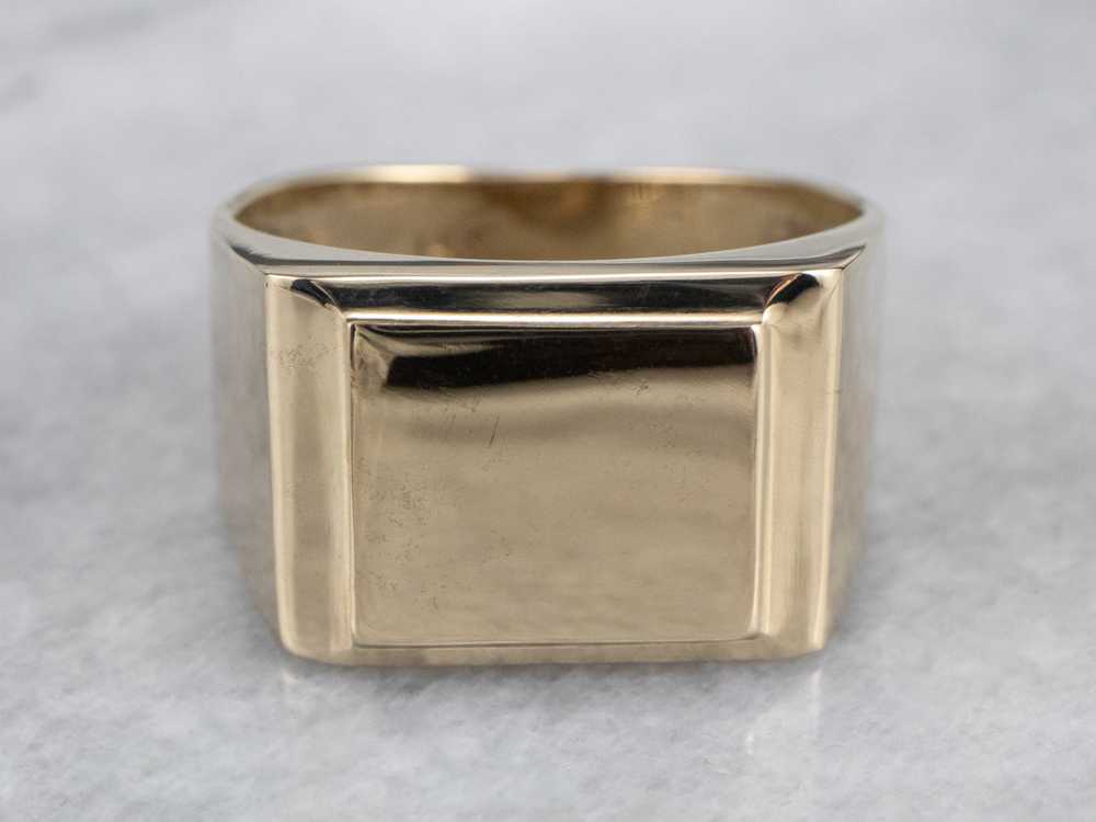 Vintage 14K Gold Signet Ring - image 2