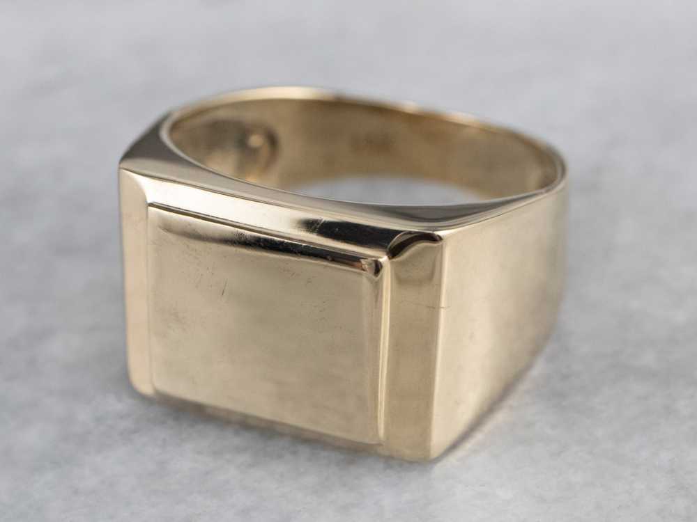 Vintage 14K Gold Signet Ring - image 3