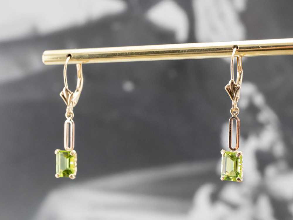 Peridot and Gold Drop Earrings - image 7