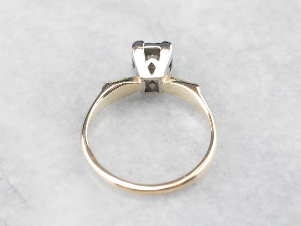 Retro Diamond Gold Engagement Ring - image 5